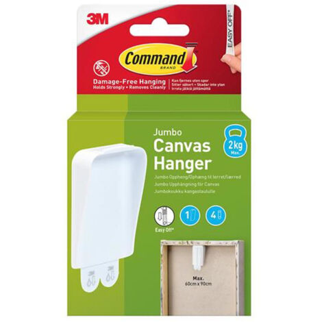 Command Jumbo Canvas Hanger - Damage-Free Wall Hook Set