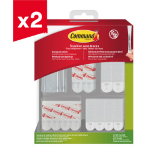 Command™ lot de 2 solutions de fixation accroche multi‑usage – Sans Outil, Sans Trace