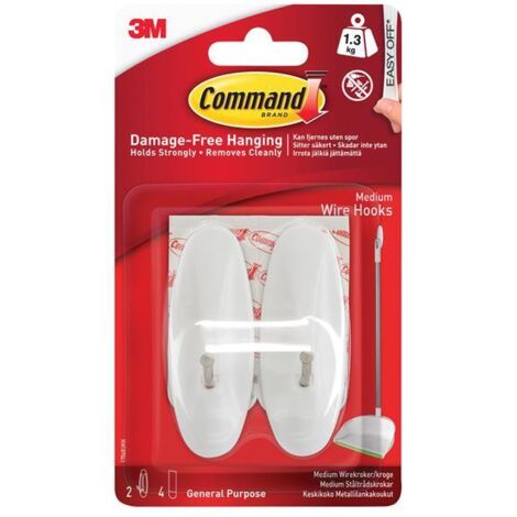 Command™ Medium Wire Hooks (Pack 2) COM17068