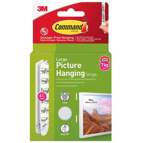 Command Picture Hanging Strips Large, 4 Pairs - Easy Wall Decor