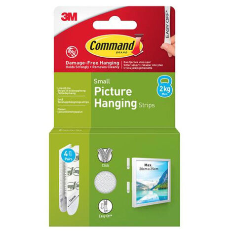 Command Picture Hanging Strips Small - 4 Pairs, White