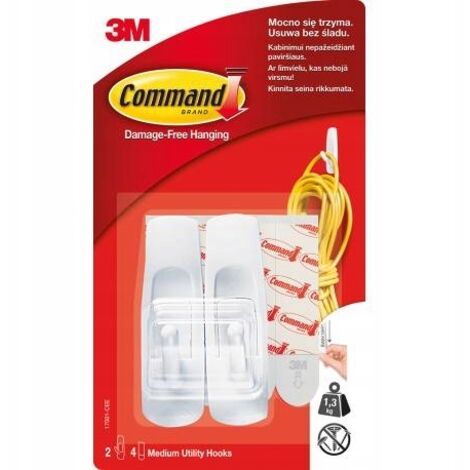 Command selbstklebende Haken weiß 2 Stück 1,3 kg