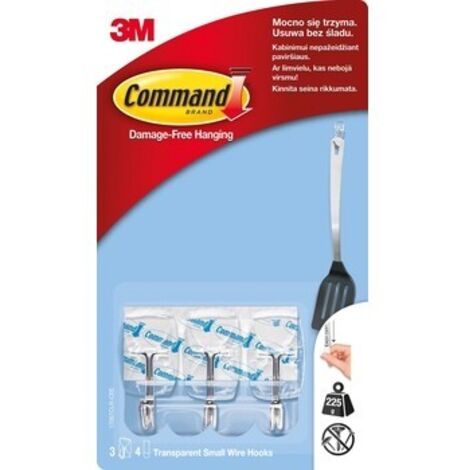 Command transparente, selbstklebende Haken, 3 Stück