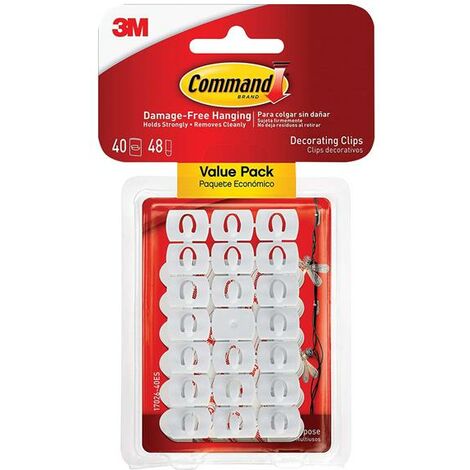 3M Command™ White Decorating Clips (Pack 40) COM17026VP