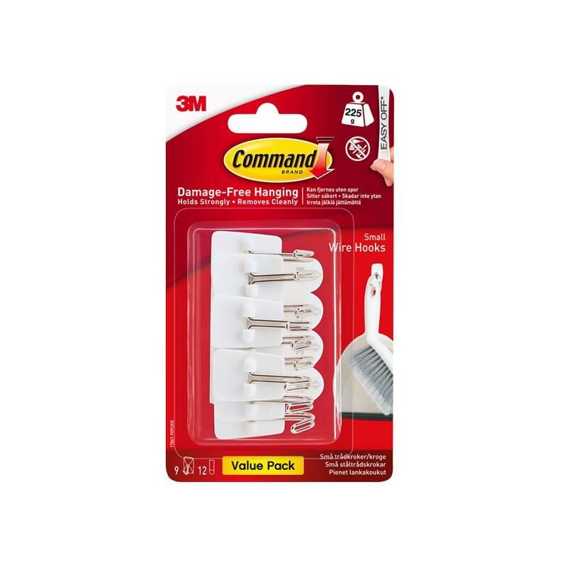 3M - Command™ White Wire Hooks Value Pack (Pack 9) COM170679VP