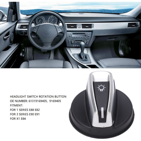 Commande de phares BMW 61319169405 Bouton rotatif éclairage pour Série 1 E88 E82, Série 3 E90 E91, X1 E84