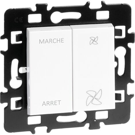 Poussoir Lumineux Arnould Bticino 22211 Blanc - 2 Modules, Série Light, Neuf Dans Son Emballage D'origine