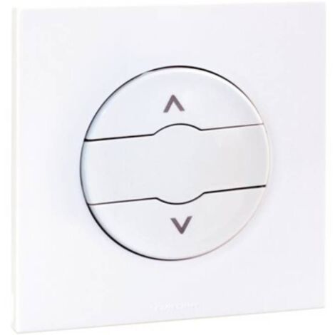 Commande de volet roulant complet avec griffes et plaque - SQUARE EASY blanc - Eur'Ohm