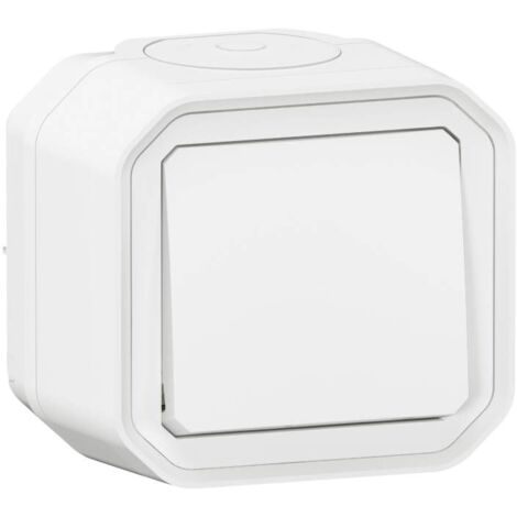 Commande double interrupteur ou poussoir Plexo complet saillie blanc LEGRAND 069755L
