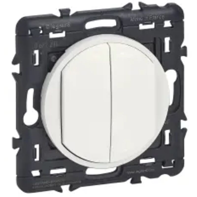 Commande double sans fils sans pile self-e pour eclairage et prises celiane with netatmo blanc