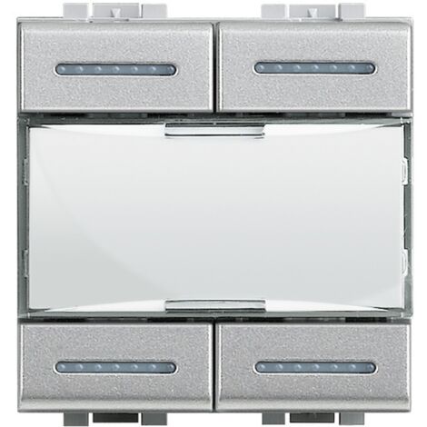Commande filaire BUS KNX Livinglight avec 4 touches à 4 appuis à équiper d'une plaque et d'un support Tech BTICINO NT4680KNX