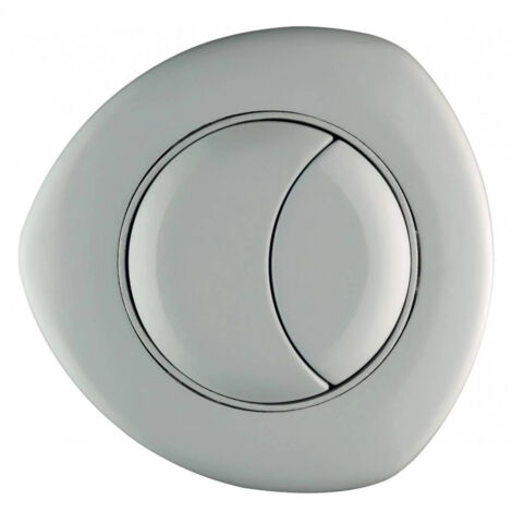 Commande pneumatique double touche encastrée affleurant blanche