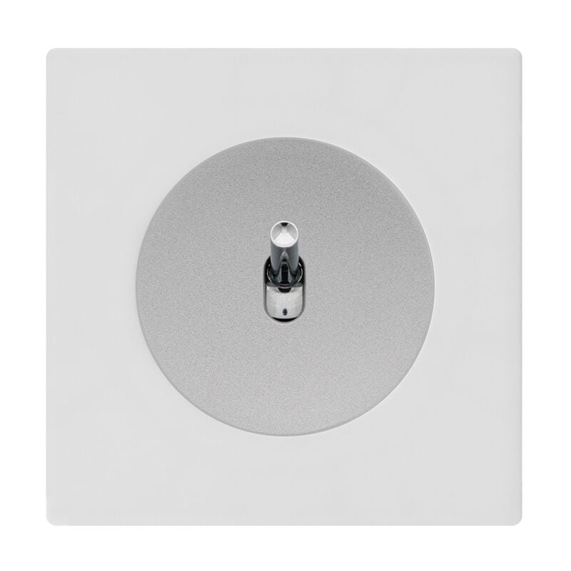 Fontini - Commande volet roulant alu - manette chrome dom + plaque simple blanc