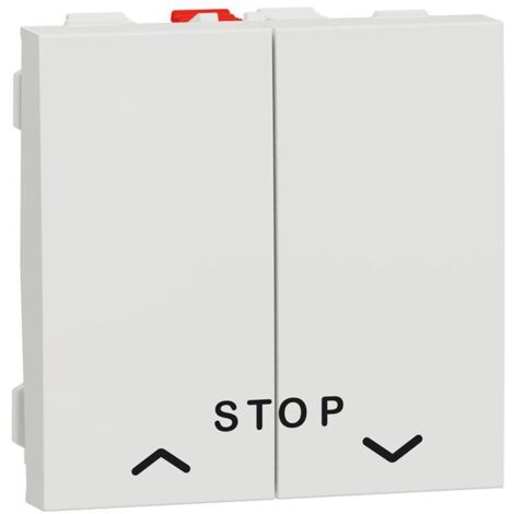 commande volet roulant - poussoir - stop - 10a - 2 modules - blanc - schneider electric nu323718