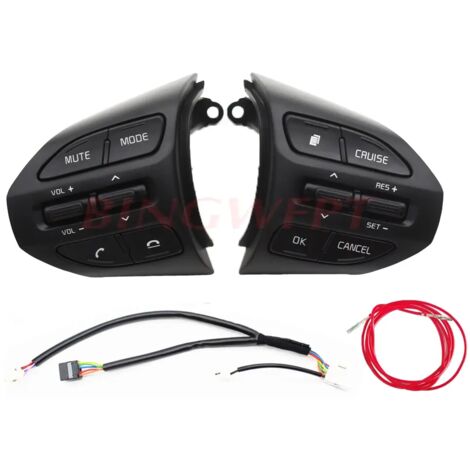 Commandes multifonctions au volant pour Kia Rio 2018-2021 X-LINE K2 RIO 4 : régulateur de vitesse, télécommande, volume et Bluetooth.-AquaForge