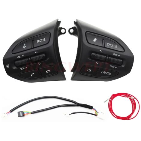 Commandes multifonctions au volant pour Kia Rio 2018-2021 X-LINE K2 RIO 4 : régulateur de vitesse, télécommande, volume et Bluetooth.-AquaForge