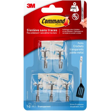CommandTM 17067CLR-5 - Ganci con punta in metallo trasparente con linguette trasparenti