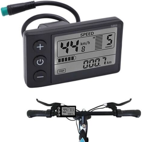 (comme indiqué sur les photos)Écran LCD S866 - CUQUE - Vélo Électrique - Étanche - Installation Facile - Compatible 24V 36V 48V