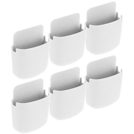 (Comme indiqué sur limage)Support de Télécommande Boîte de Rangement Murale - Blanc - 11,3x9 cm - 6 pièces