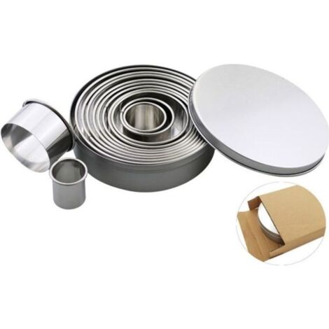 (comme indiqué)Emporte-Pièces - Heureux d'acheter - 12 Pcs - Acier Inoxydable - Tailles Multiples - Résistant à la Rouille