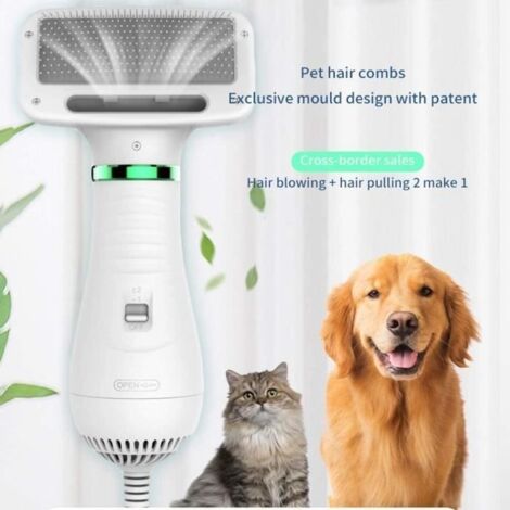 (Comme sur la photo)Sèche-cheveux 2 en 1 avec brosse pour animaux domestiques, brosse pour sèche-cheveux, sèche-cheveux pour chiens, brosse à poils