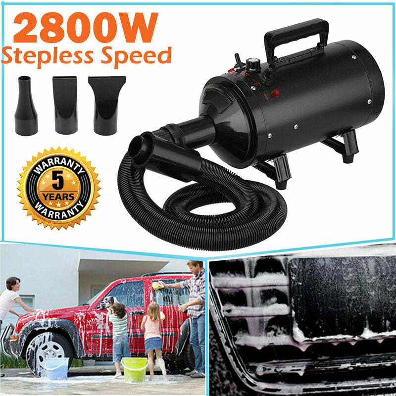 Briefness - 2800W Adjustable Stepless Speed Car Motorcycle Power Air Dryer Blaster Blower