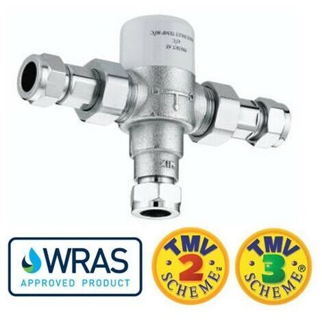 Commercial Hot Water 22mm TMV3 Thermostatic Blending Mixing Valve Under Sink