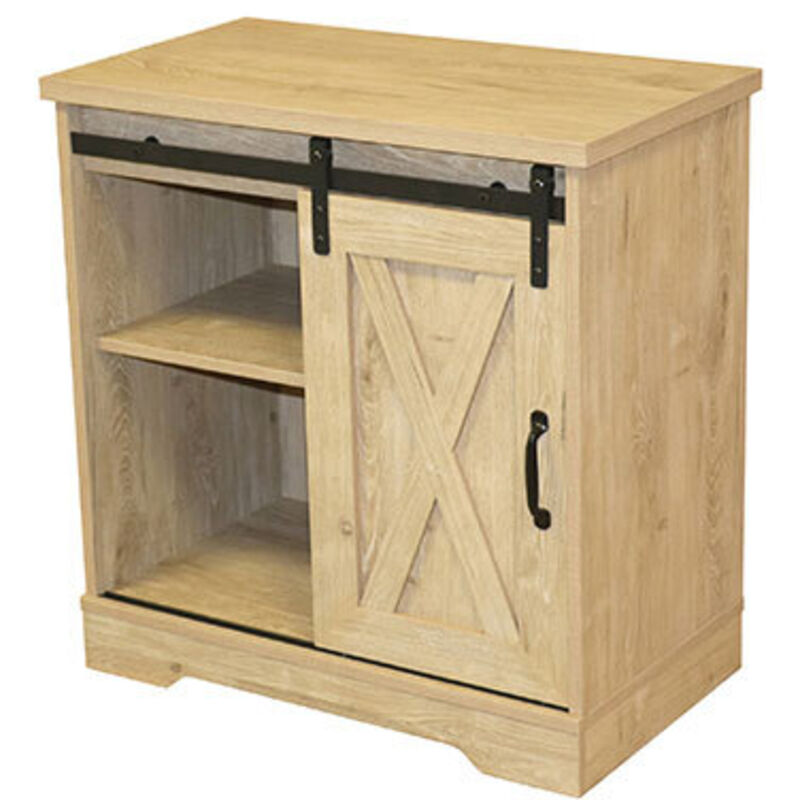 M&s - Commode 1 porte coulissante 2 niches 70x39,5x72 cm naturel - kavir