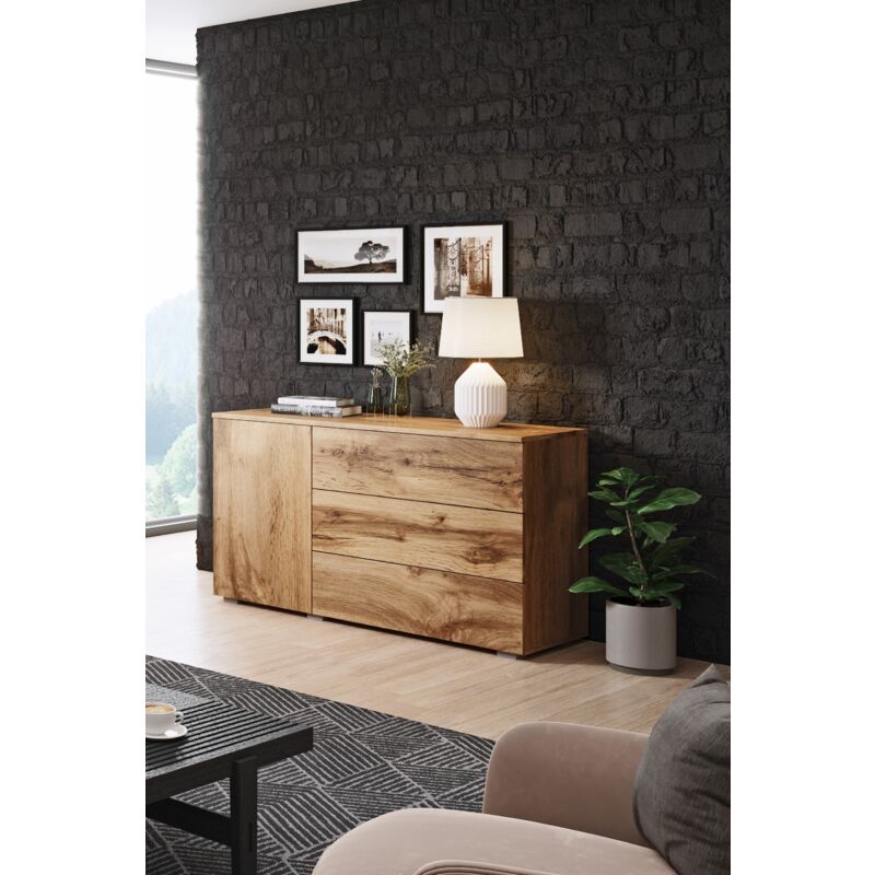 Commode 110 cm Paris, commode à tiroirs, commode de salon, meuble auxiliaire de salon, meubles de salon modernes (wotan).