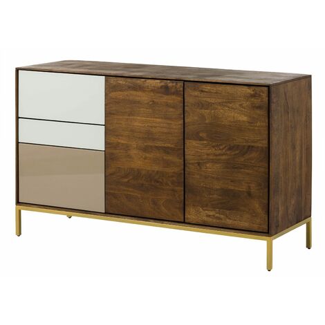 Commode 134x45x85 Bois de manguier marron huilé CHICAGO  107
