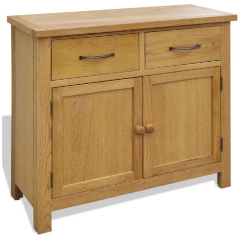 Commode 2 portes 2 tiroirs chêne massif clair Candice