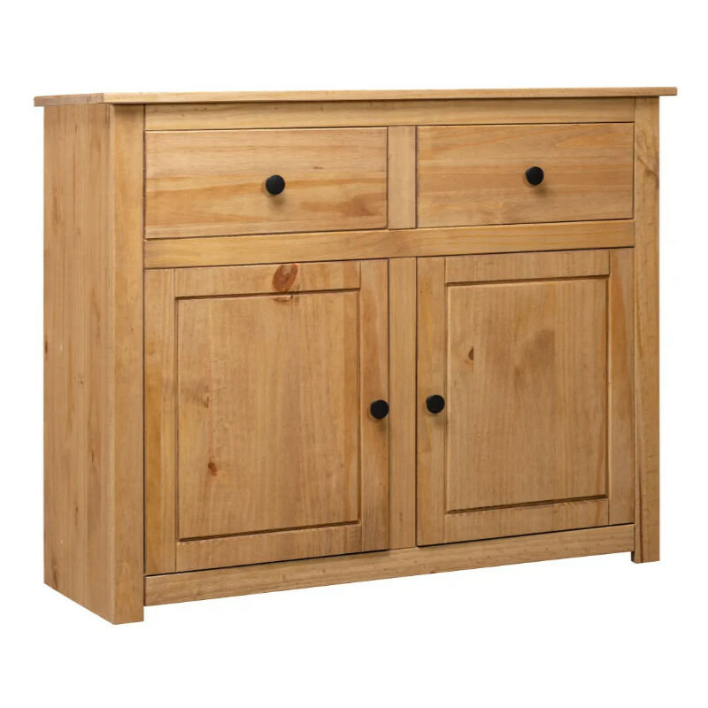Commode 2 portes 2 tiroirs pin massif clair Iris Commode 2 portes 2 tiroirs pin massif clair Iris