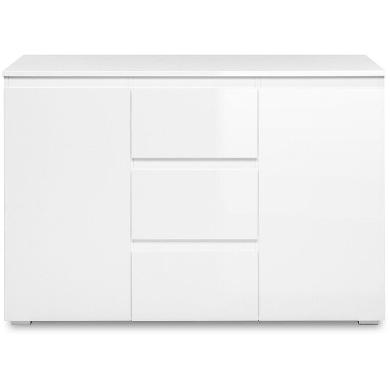 Calicosy - Buffet 2 Portes 3 Tiroirs Blanc L120 cm - pretoria