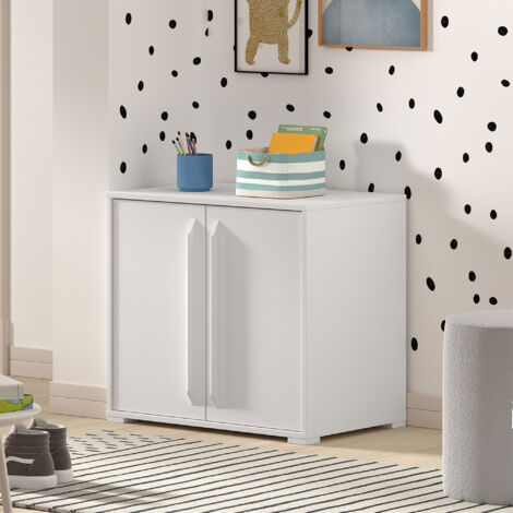 Commode 2 portes 67,7x43x61,7 cm blanc - ZABIO