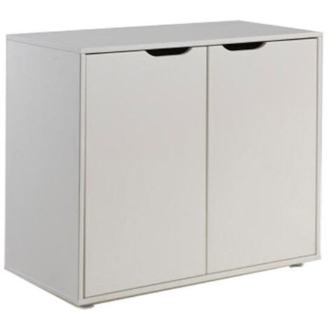 Commode 2 Portes Enfant "Pino" 86cm Blanc