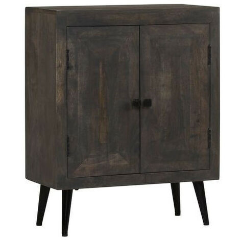 Commode 2 portes manguier massif et pieds métal Pinkie