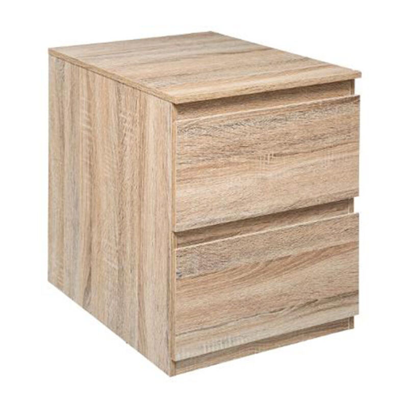 Five Simply Smart - Table de Chevet 2 Tiroirs Design 'Pluz' 50cm Naturel Five Simply Smart - Table de Chevet 2 Tiroirs Design 'Pluz' 50cm Naturel