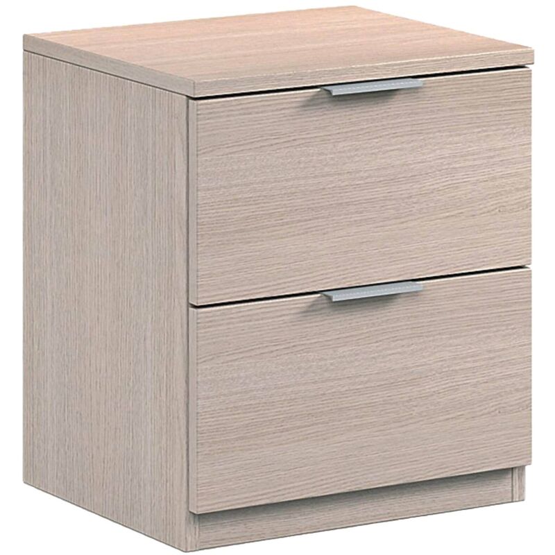 Mobimarket - Table de chevet 2 tiroirs table de chevet chambre style moderne couleur chêne 45x38x34 cm