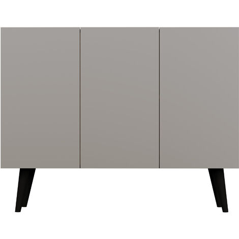 Commode 3 portes Rolia 120cm-Couleur Gris clair