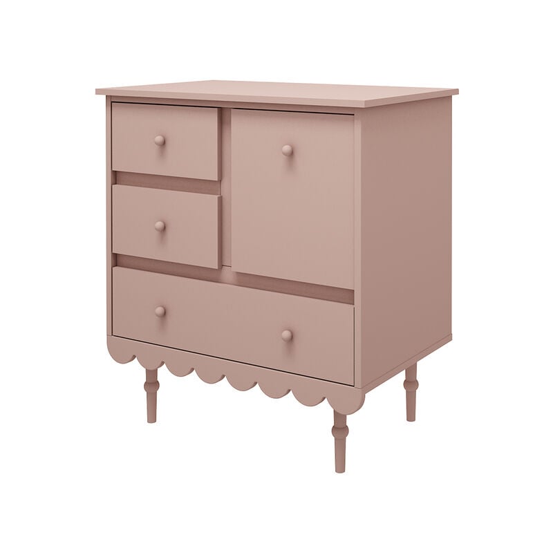 Commode 3 tiroirs 1 porte Wood Luck Babushka Rose