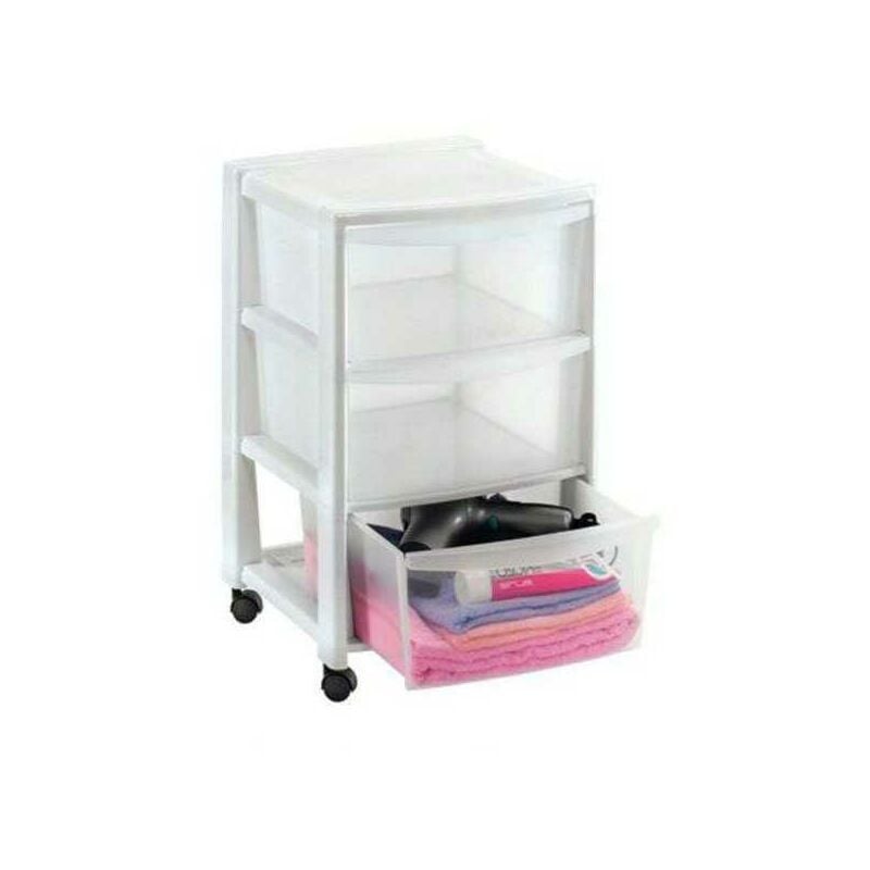 Commode 3 Tiroirs 40X40 h 63 Argent Stefanpl