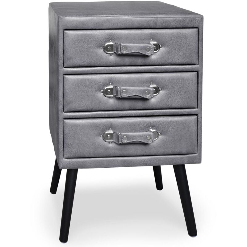 Cotecosy - Commode 3 tiroirs Bardo Simili p.u. Gris