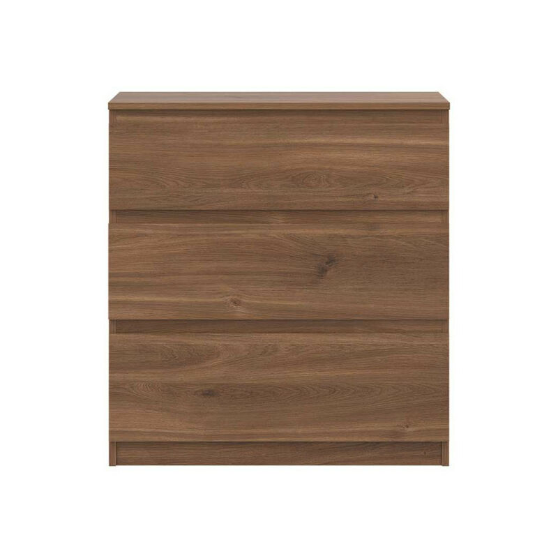 Commode 3 tiroirs Bois marron - qiz - l 78 x l 35 x h 84 cm