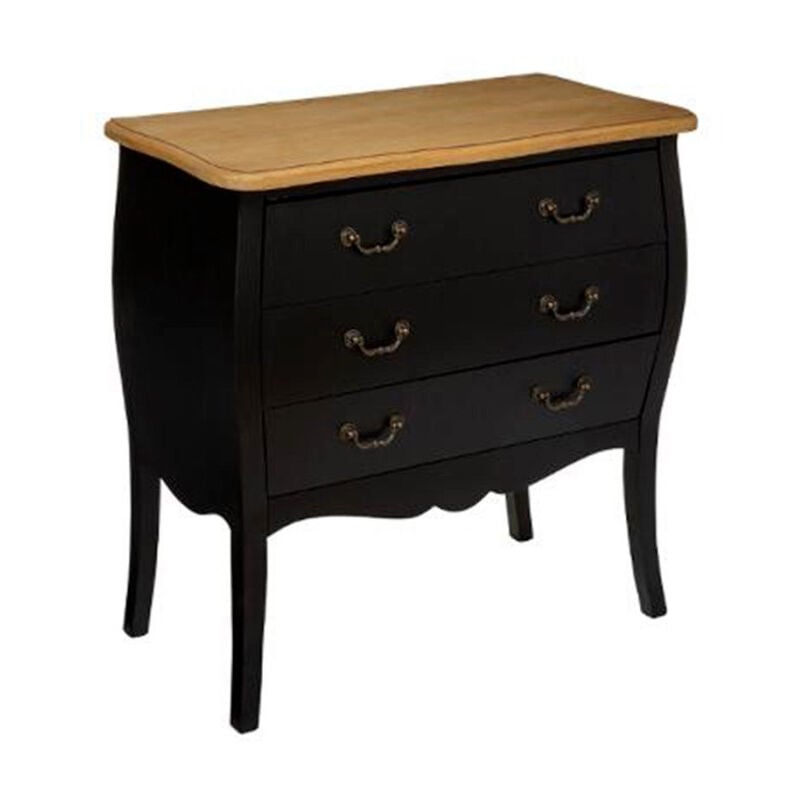 Commode 3 Tiroirs "Chrysa" 76cm Noir