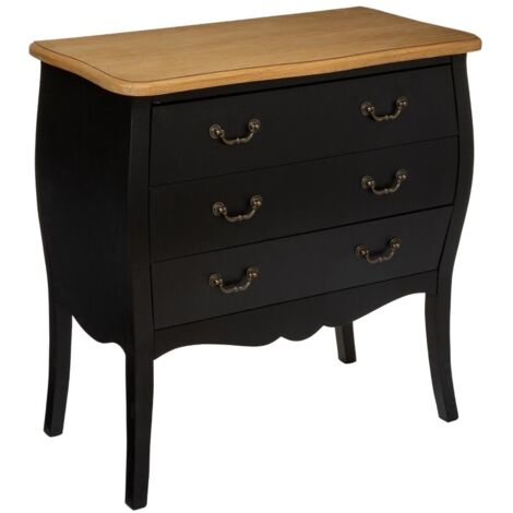 Commode 3 Tiroirs Chrysa Noire Atmosphera