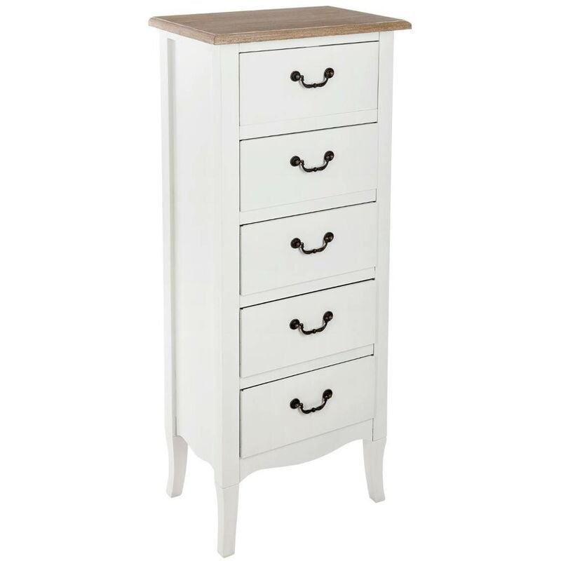 Chiffonnier Chrysa blanc 5 tiroirs Atmosphera créateur d'intérieur