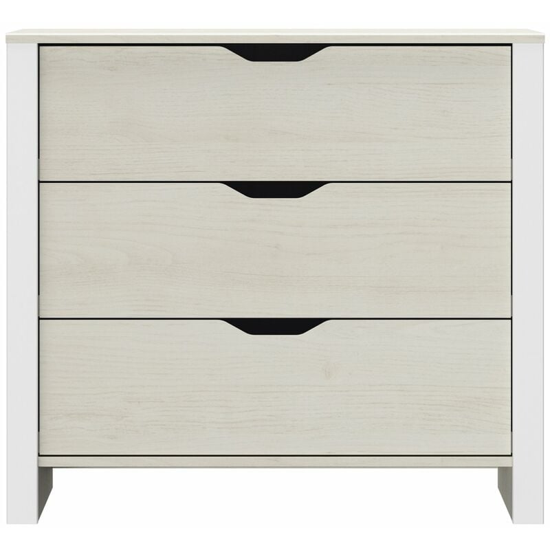 Commode 3 tiroirs nairobi - Châtaignier blanchi
