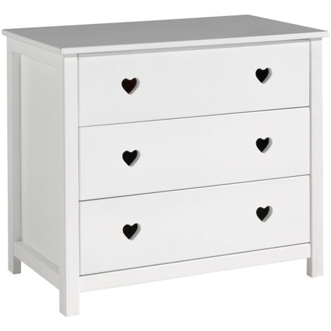 Commode 3 tiroirs Vipack Amori - Blanc