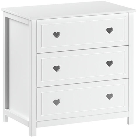 Commode 3 tiroirs Vipack Amori Blanc
