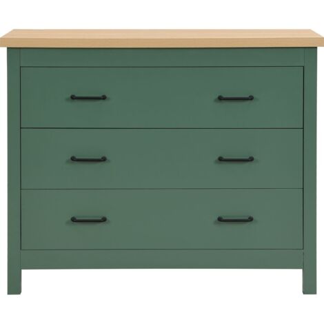 Commode 3 titoirs verte 100 cm - Sana